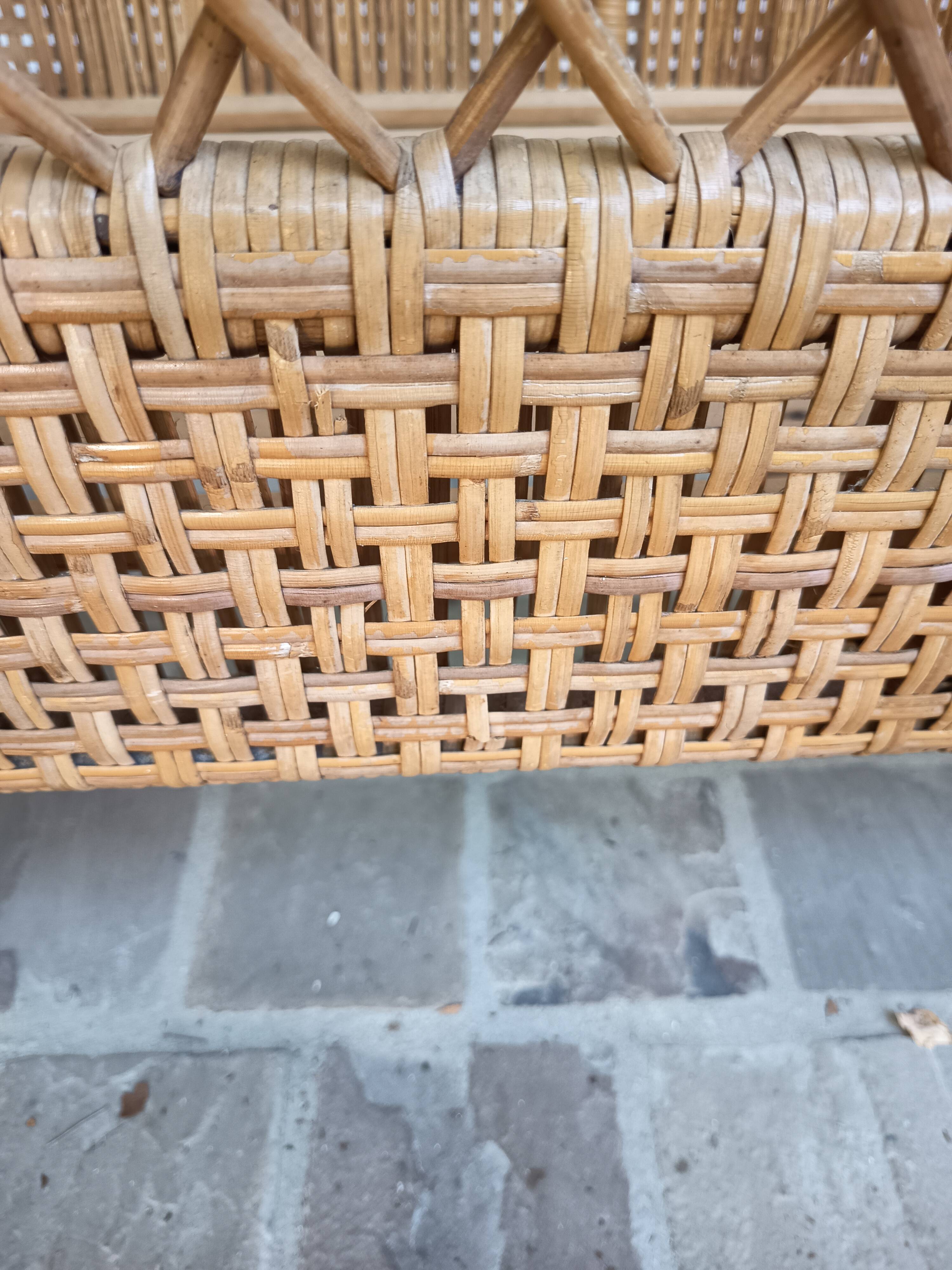 Vintage rattan cradle