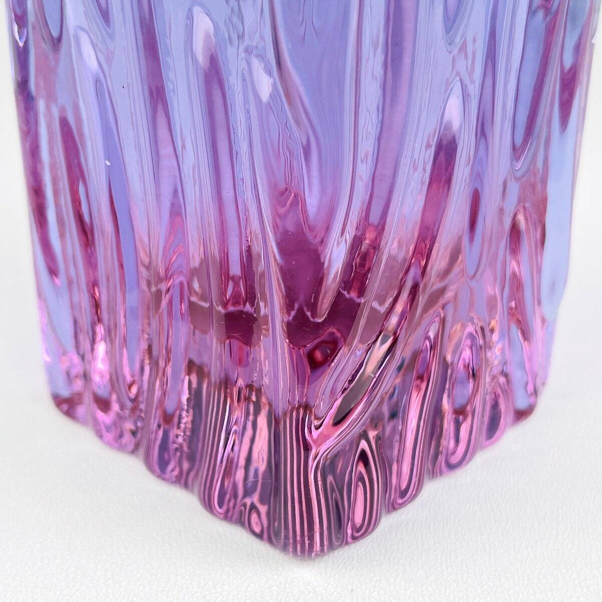 Vintage Textured Murano Glass Vase Tronchi, Italy, 1970s