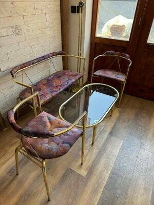 Mid-Century Modern Lounge Set in Brass, 1960s, Set of 4