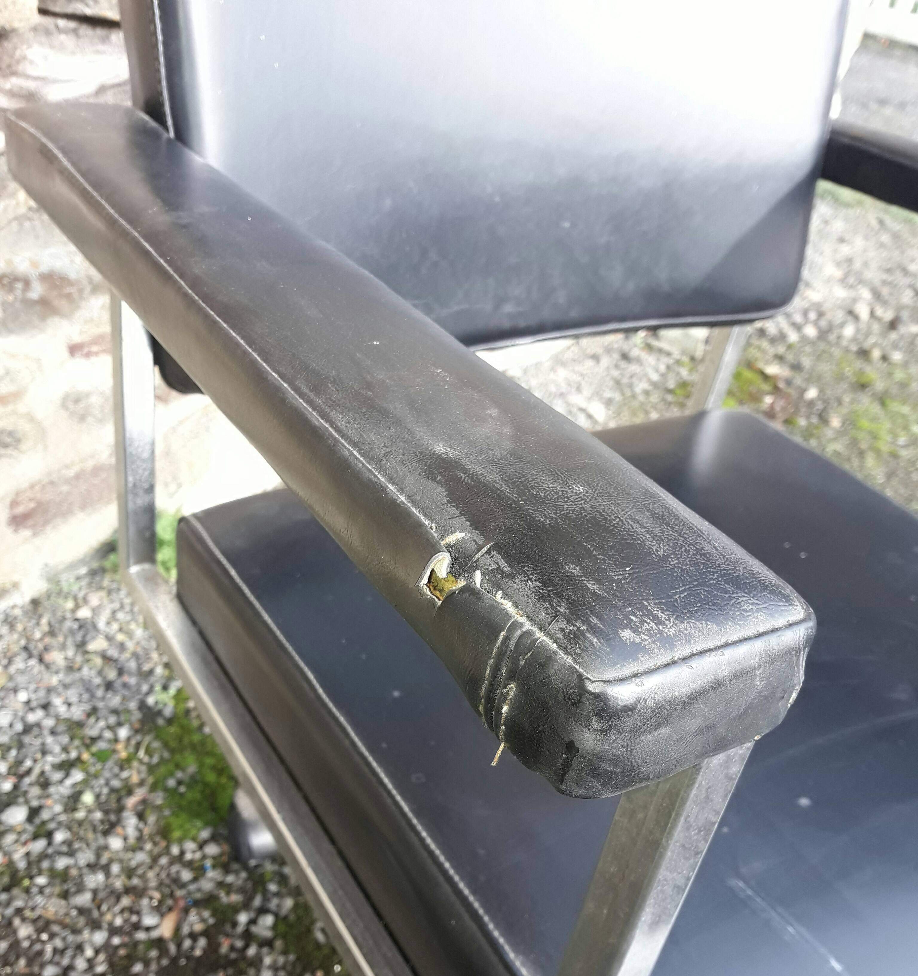 OEM Strafor 60s office chair in leatherette and chrome metal