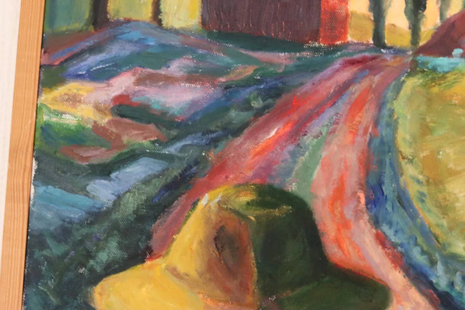 Original Mid Century Swedish Oil on Canvas – “Farmer” by P. Hector