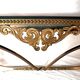 Console D’Applique Murale Années 50 en Métal Doré avec Plateau Miroir