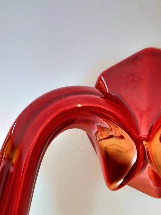 Red Art Deco ceramic wall light