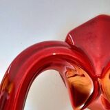 Red Art Deco ceramic wall light