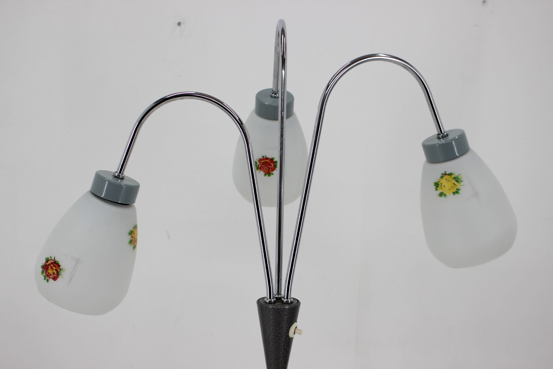1960s floor lamp with glass shades, Czechoslovakia