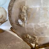 Design coffee table 70-80s in glass and alabaster