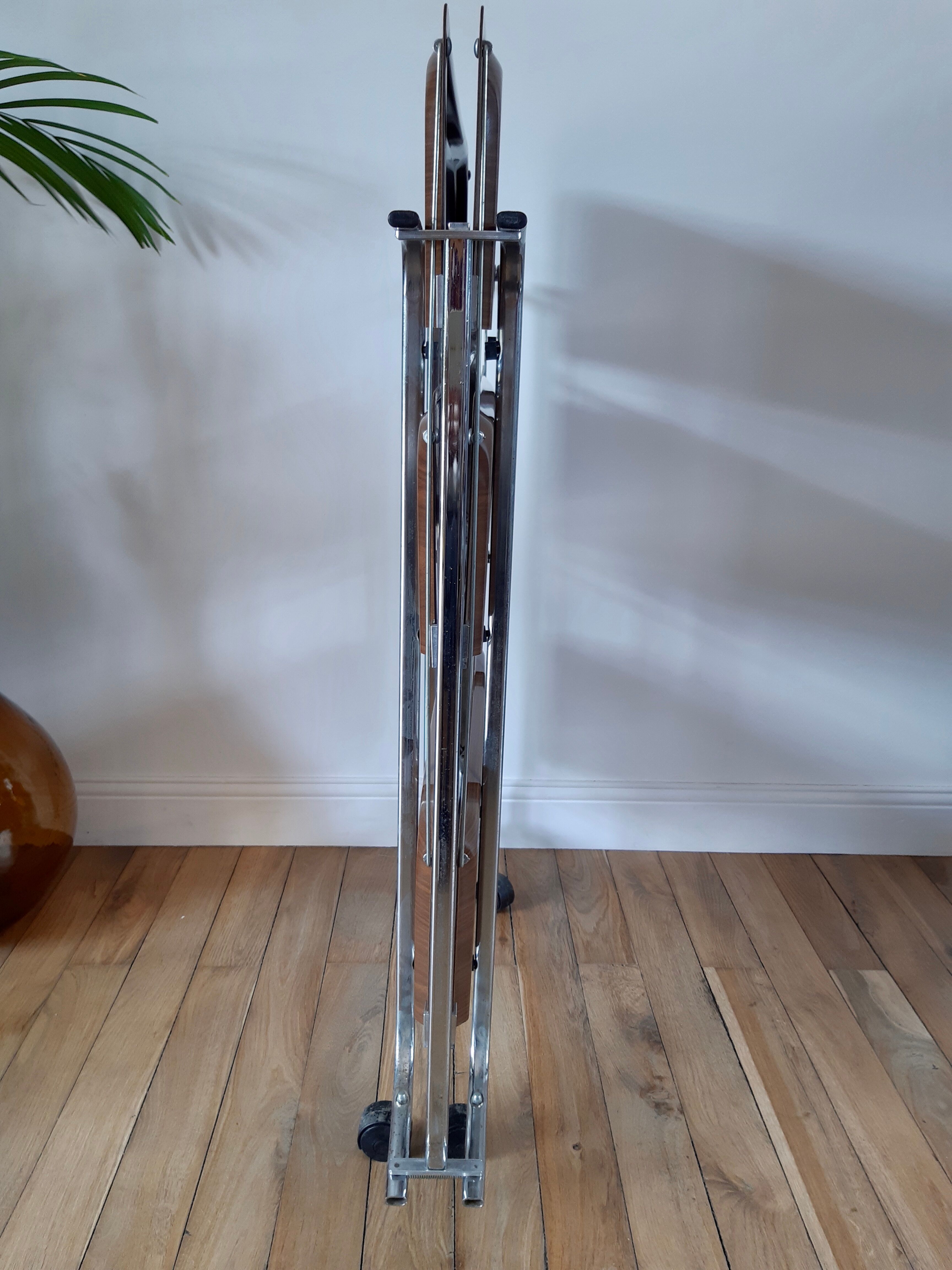 Chromium folding dessert and vintage 70s formica