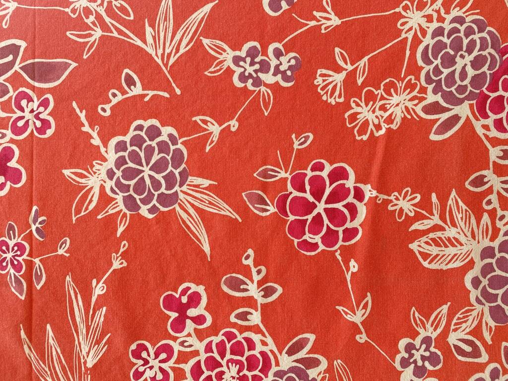 Floral printed tablecloth with border - Linvosges - cotton - 140x150 cm