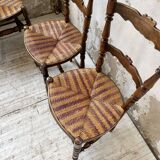 Set of rustic Provençal mulched chairs