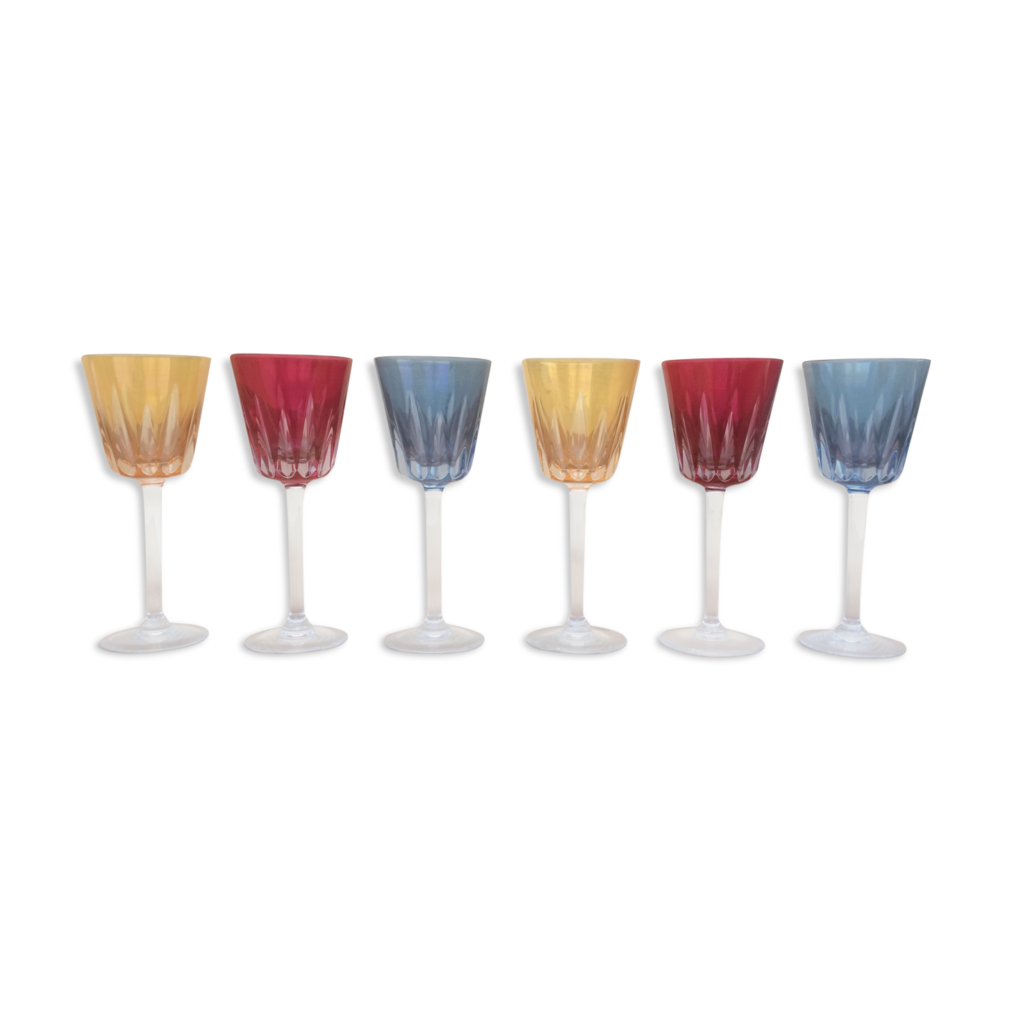Colored wine glasses