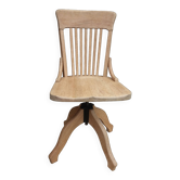 Solid oak swivel office chair