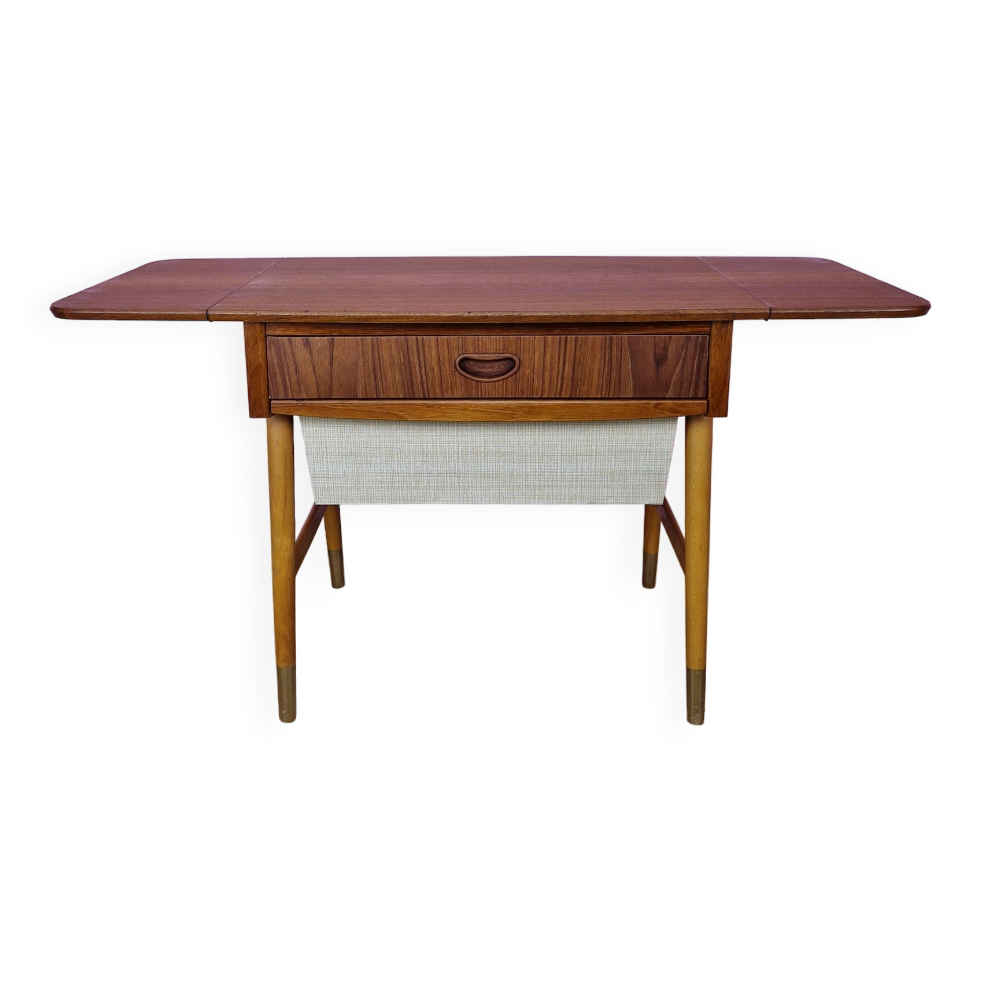 Danish Modern Teak Foldable Sewing Table, 1960s