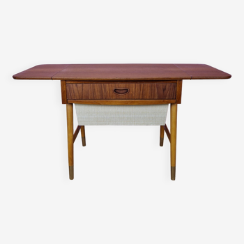 Table à coudre pliable en teck moderne danois, années 1960