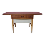 Danish Modern Teak Foldable Sewing Table, 1960s