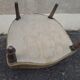 Antique Napoleon III crab chair in patinated mustard velvet.