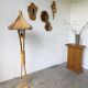Bamboo and straw floor lamp 1980