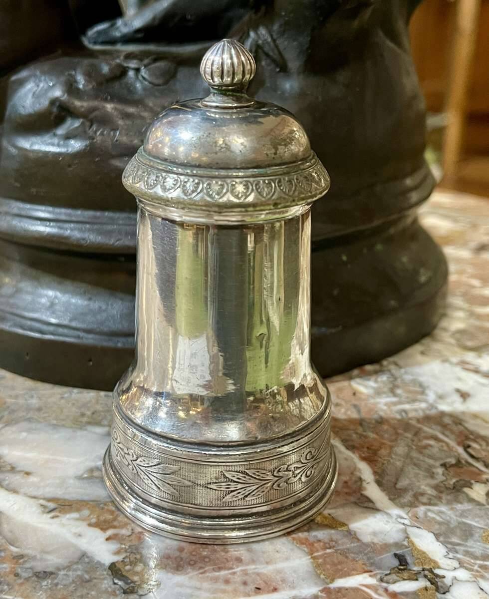 Silver-plated metal pepper mill by Christofle - early 20th century