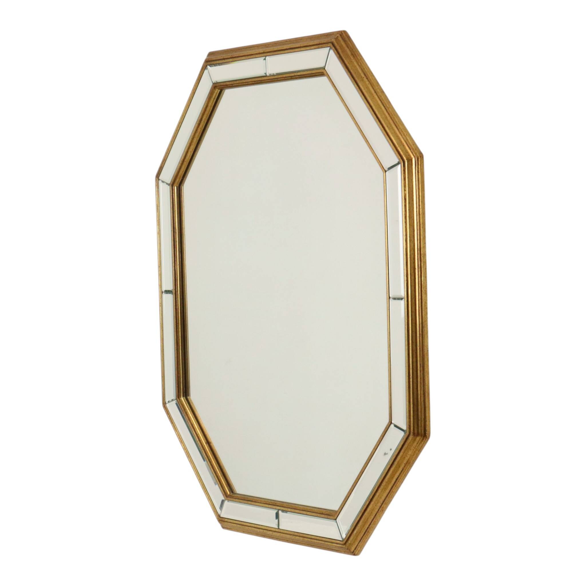 Grand miroir octogonal Deknudt, style Hollywood Regency
