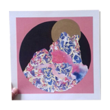 Pink sacred mountain illustration