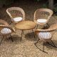Ensemble de jardin en rotin vintage 1960