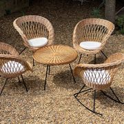 Ensemble de jardin en rotin vintage 1960