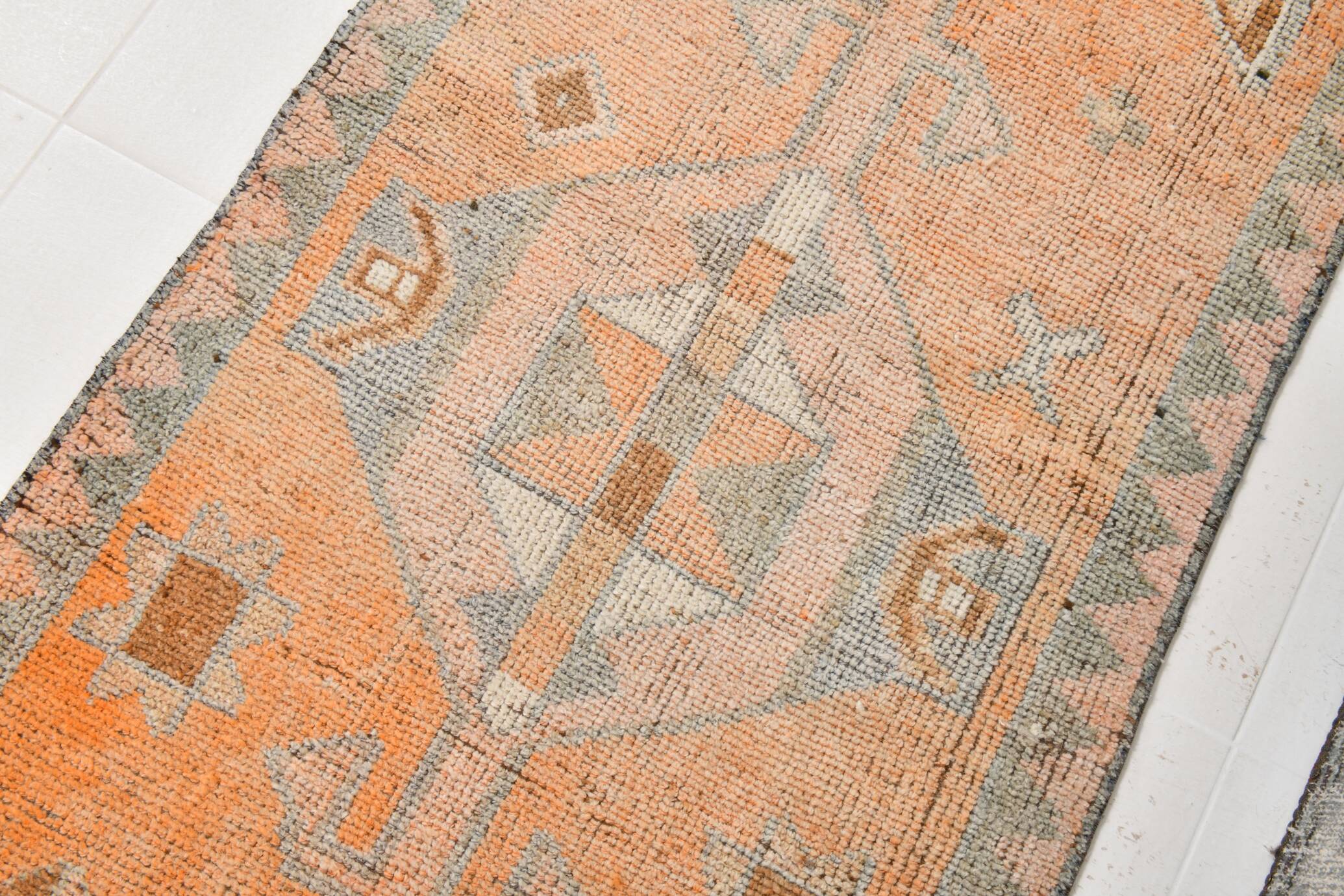 3x11 Orange Persian Runner, Rug For Hallway, Antique Runner Rug, 95x338Cm