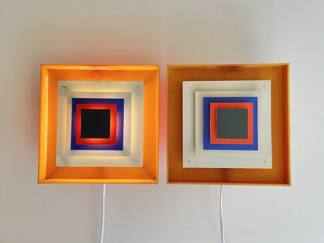 1 of 2 Bent Karlby Kvadrille wall table lamp for Lyfa, Denmark 1960s