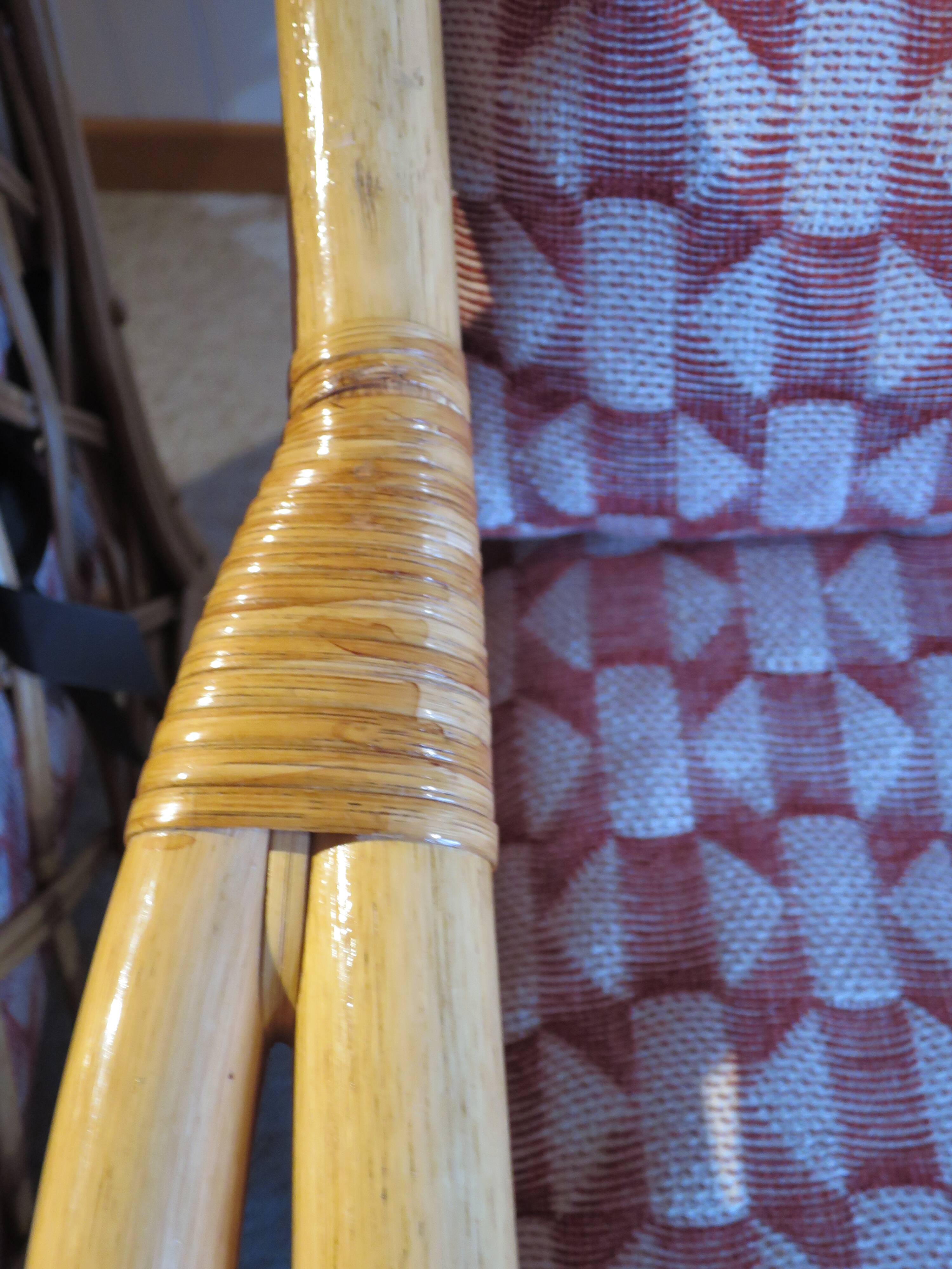 Vintage - Set of 2 woven rattan, bamboo and wood armchairs - Natural colour - 1980s