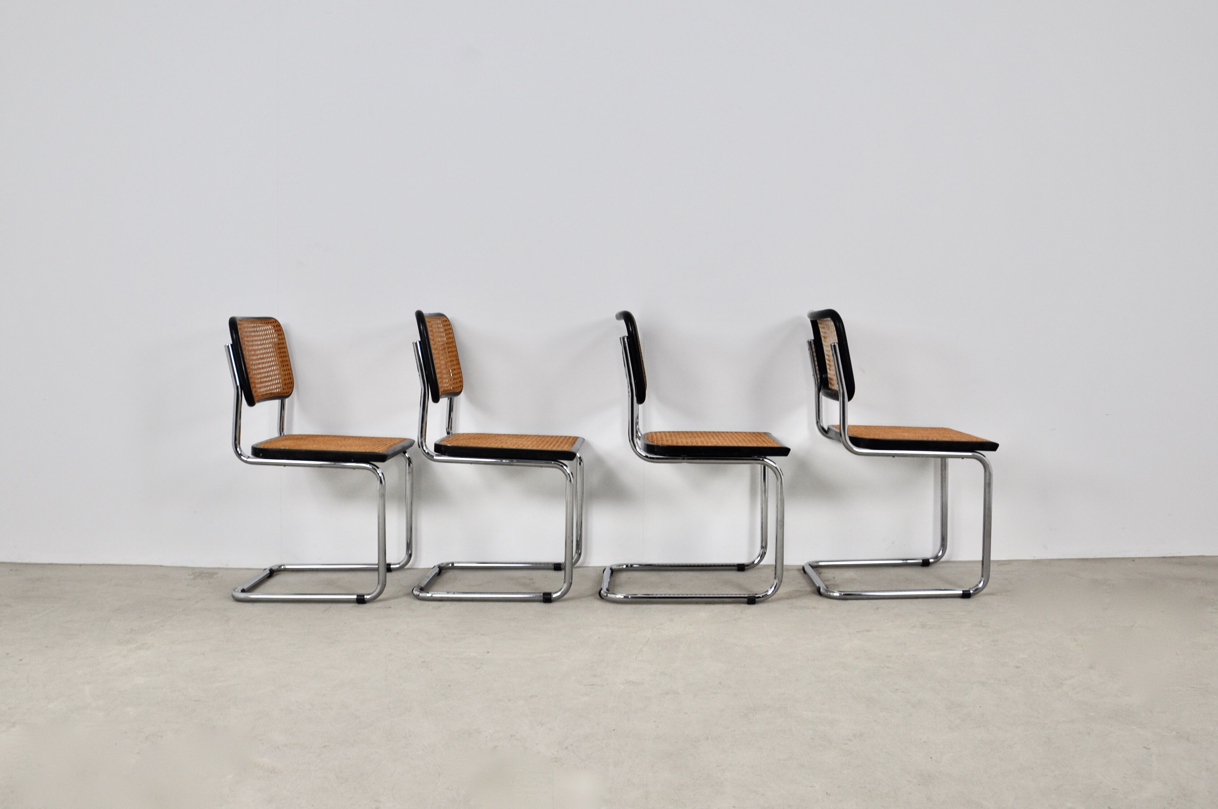 Series of 4 chairs B32 by Marcel Breuer