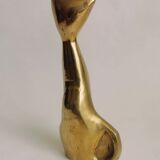 Trio of cats in gilded brass