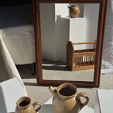 Rectangular mirror with wooden frame 88x62
