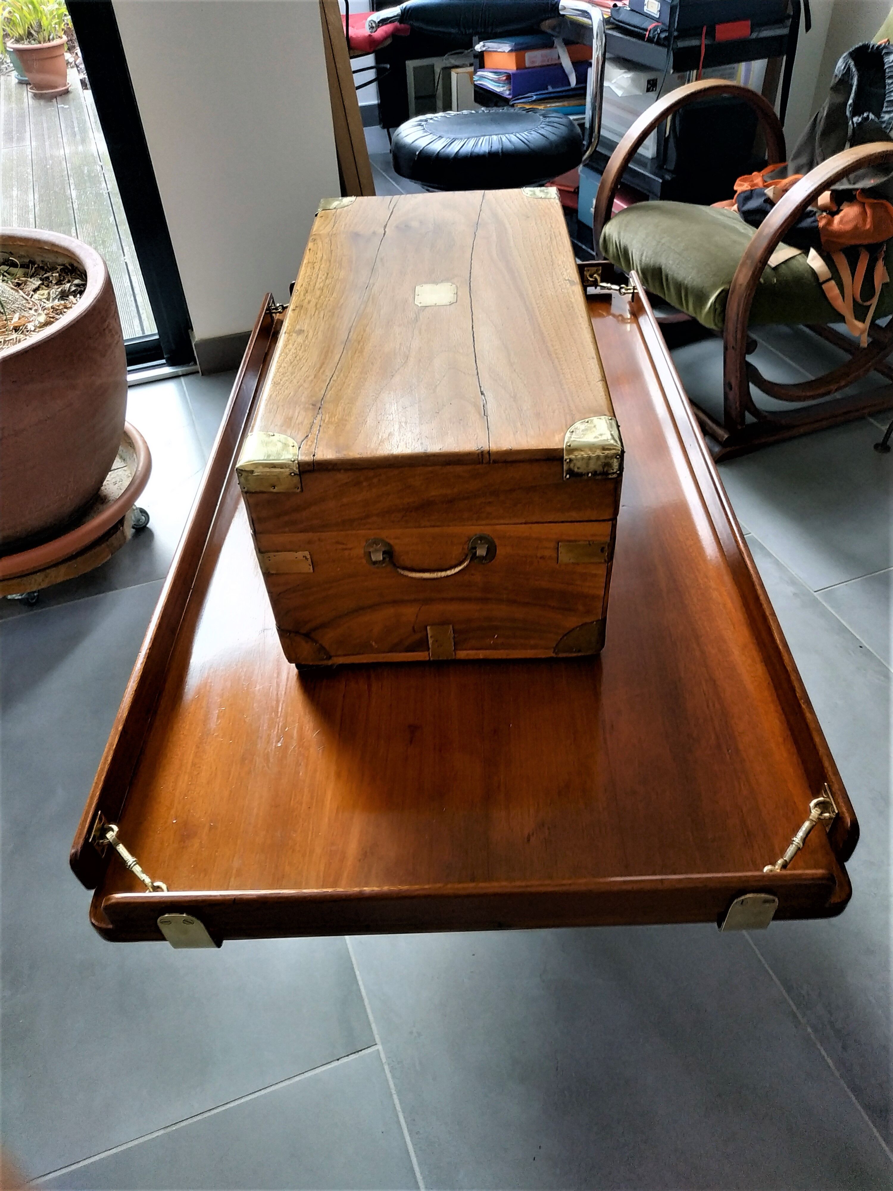 Small naval officer trunk in camphrier
