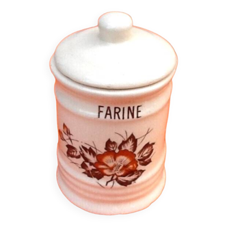 Ceramic flour covered pot with floral decoration