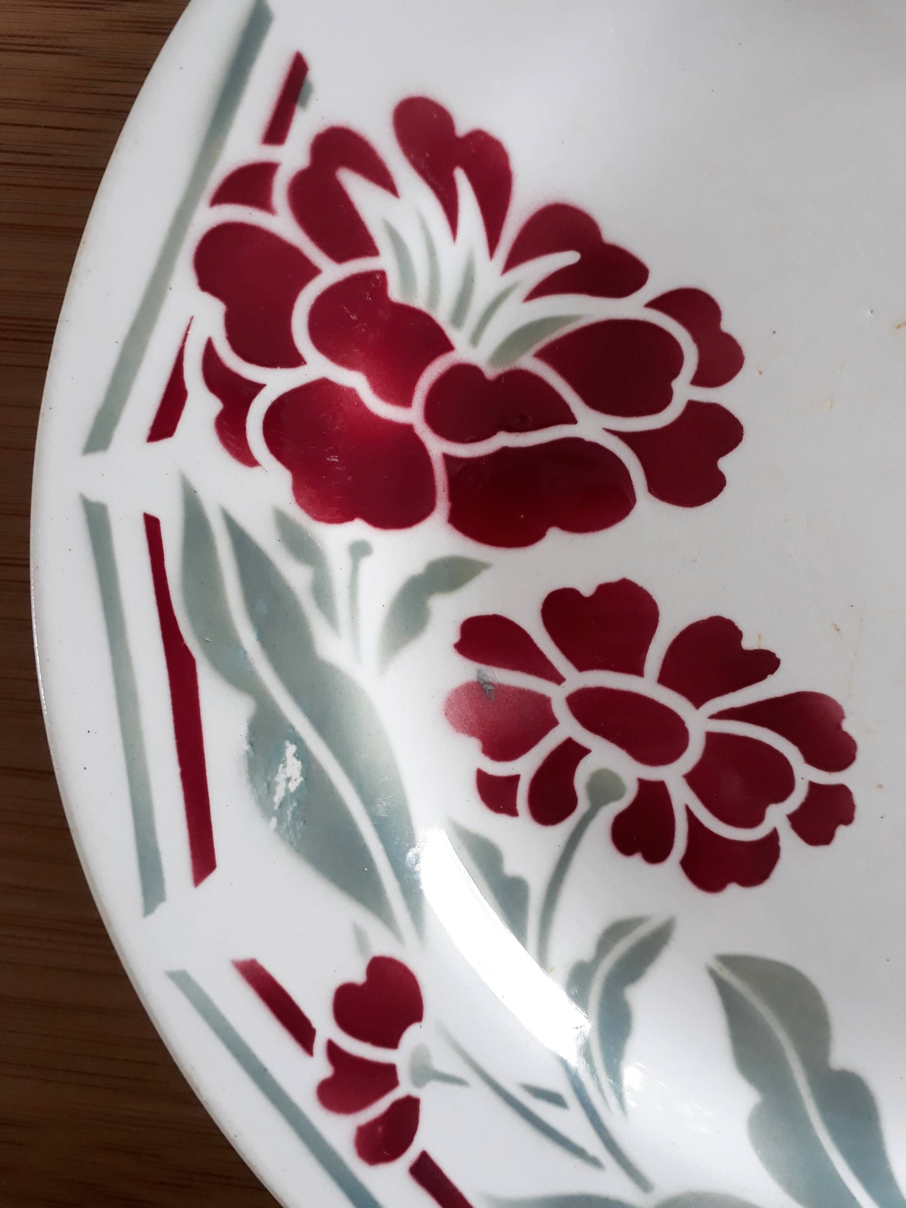 Assiettes à dessert années 30 de Hamage et Moulin des Loups France