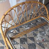 Rattan basket bed of the years 60