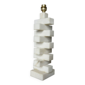 White Carrara marble lamp 1970