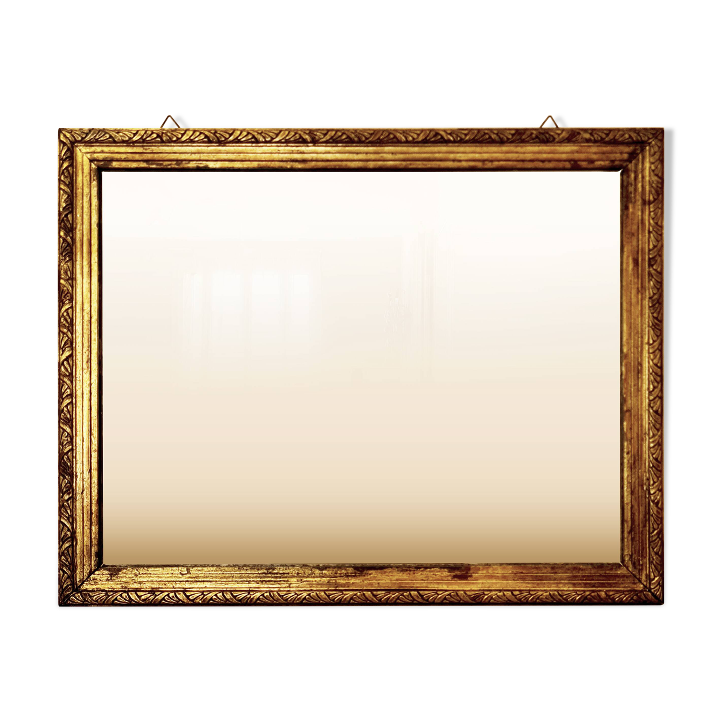 Art Deco mirror gilded with gold leaf – landscape format 47x37 cm