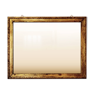 Miroir Art Déco doré - feuille