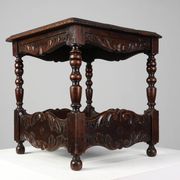 Oak carved square Side Table, Belgium 18th Century