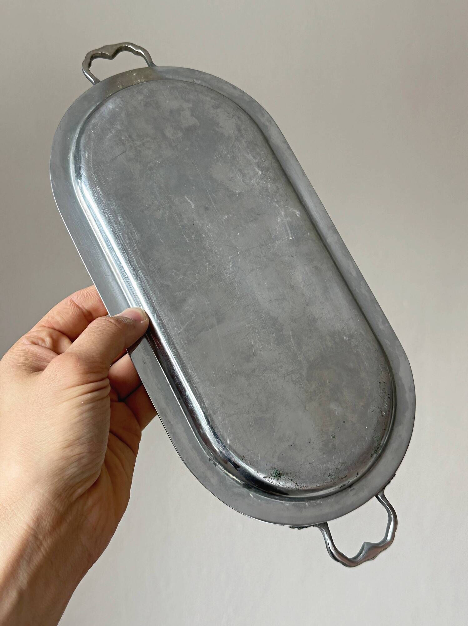 Small antique silver-plated tray –