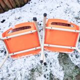 Paire de chaises orange enfant
