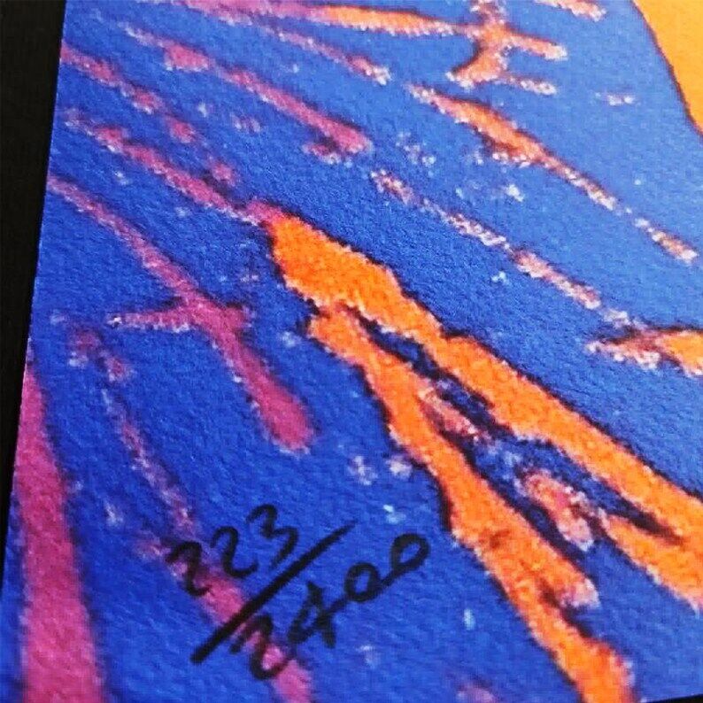 1980s Big Andy Warhol "Flowers" Purple Limited Edition Lithograph.