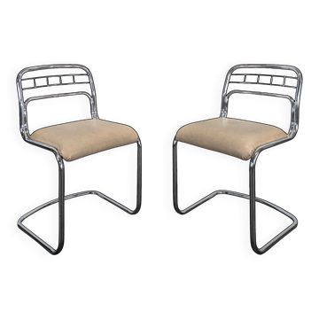 Pair of chrome space age chairs