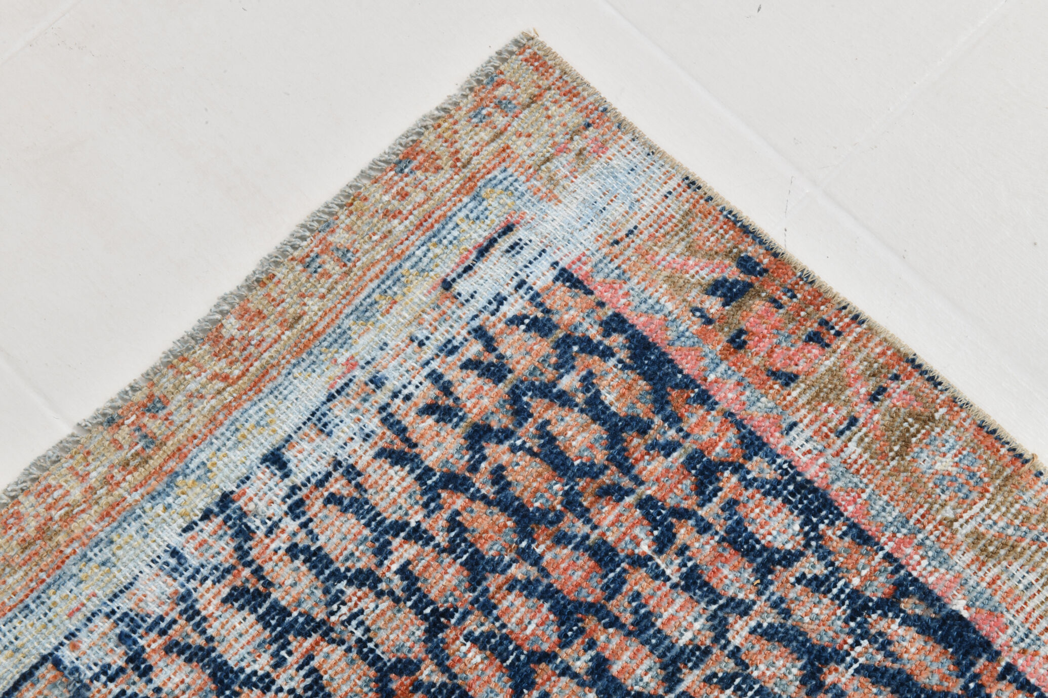 Navy blue persian runner rug, 365x77cm