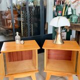 Vintage bedside table with tapered legs