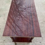 2-level rolling table in lacquered mahogany and brass 1960