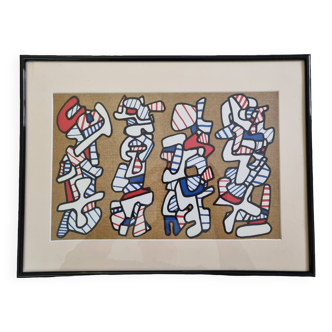 Sérigraphie d'après Jean Dubuffet encadrée sous verre