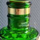 Carafe à whisky vintage en verre vert moulé pointe de diamant