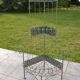 Corner shelf/plant stand in wrought iron and rattan