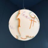 Suspension Art Déco en verre, années 1930